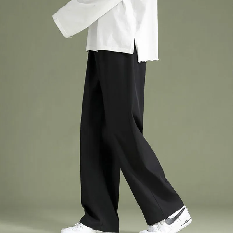 Spring Autumn KPOP Fashion Style Harajuku Slim Fit Trousers Loose All Match Sport Casual Pants Solid Pockets Straight Leg Pants
