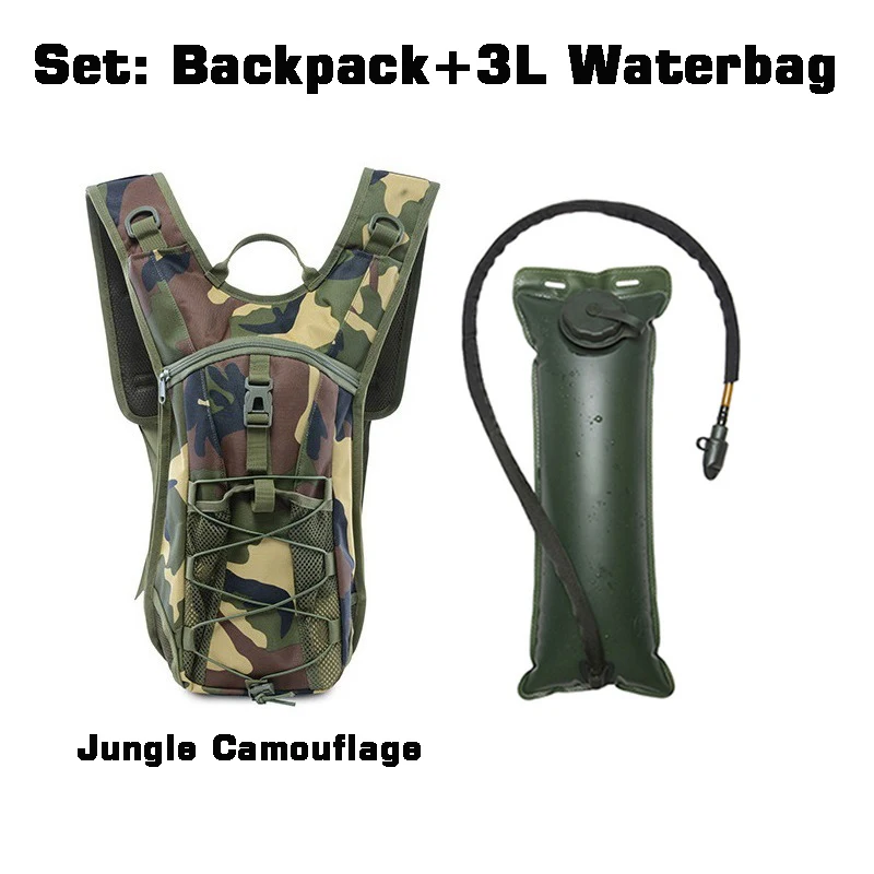 Outdoor Cross-country Water Bag Knapsack Set Hiking Folding Drinking Waterbag Backpack Running Cycling Water Bladder Rucksack 3L 5