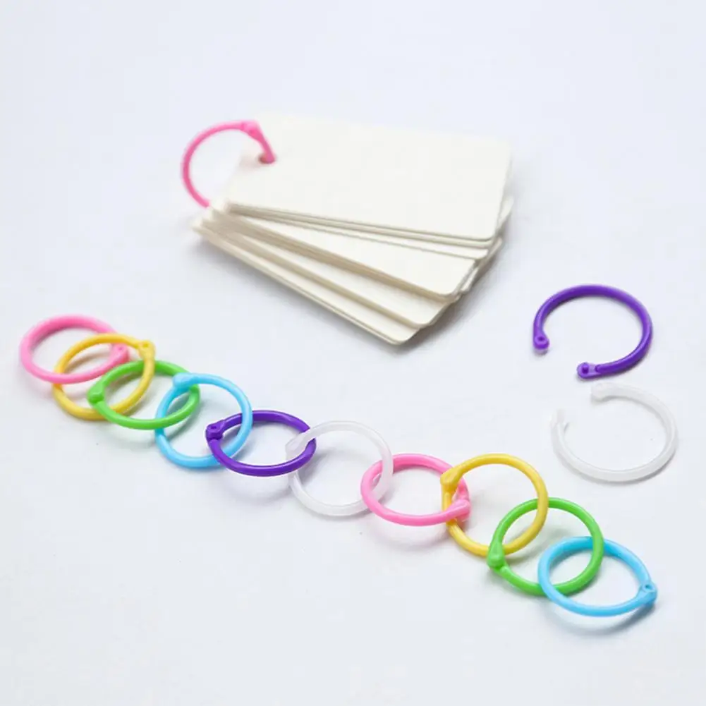 

30Pcs 15/24/30mm Binding Ring Candy Color Hole Plastic Binding Ring Coil Binder Hoop Holder Tool For Loose Leaf Book Index Cards