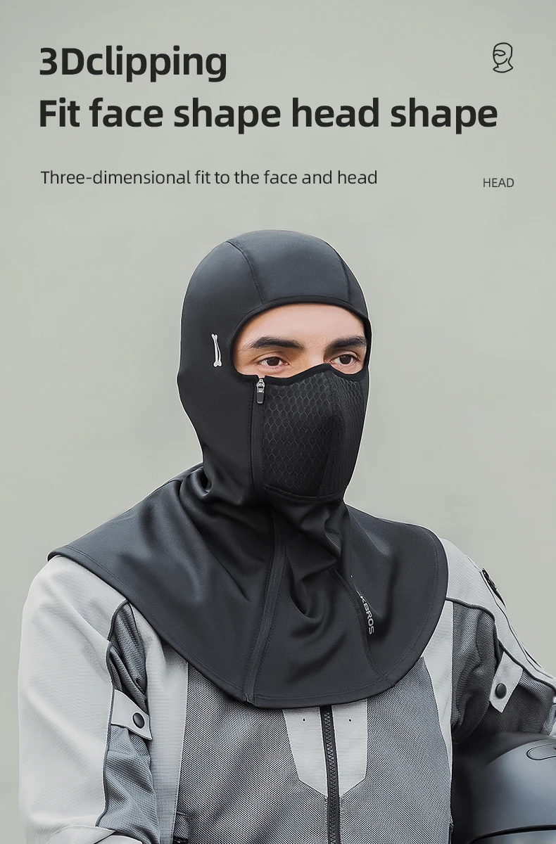 ROCKBROS Winter Warm halten Fahrrad Vollgesichtsmaske Winddicht Fleece Radfahren Kopfkappen Maske Sturmhaube Ski Motorrad Fahrrad Kopfbedeckung – Detail 15