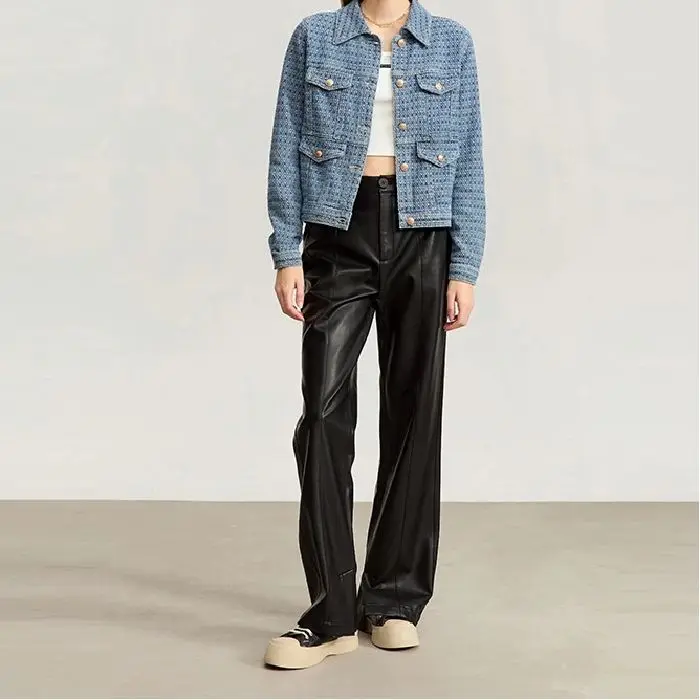 جاكيت دنيم نسائي أنيق بتصميم ريترو، كارديجان قصير، ملابس خارجية نسائية جديدة لربيع وصيف، نمط كوري شعبي