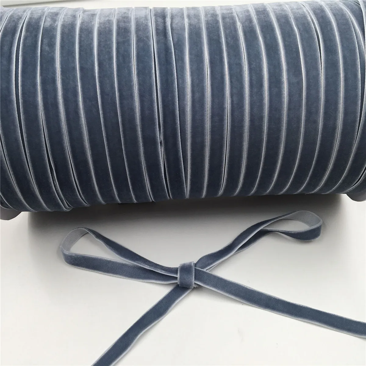 

9mm Single Face Haze Blue Velvet Ribbon for Handmade Gift Bouquet Wrapping Supplies Home Party Decoration ChristmasTape