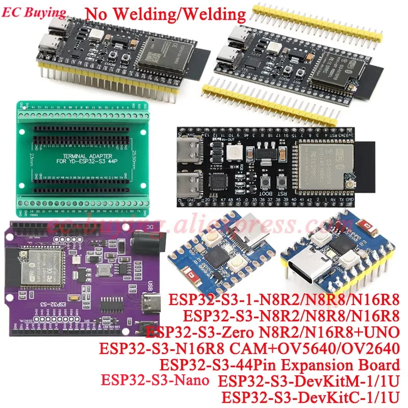 บอร์ดพัฒนา ESP32-S3 โมดูล Wi-Fi 2.4G และ Bluetooth เสริม Type-C