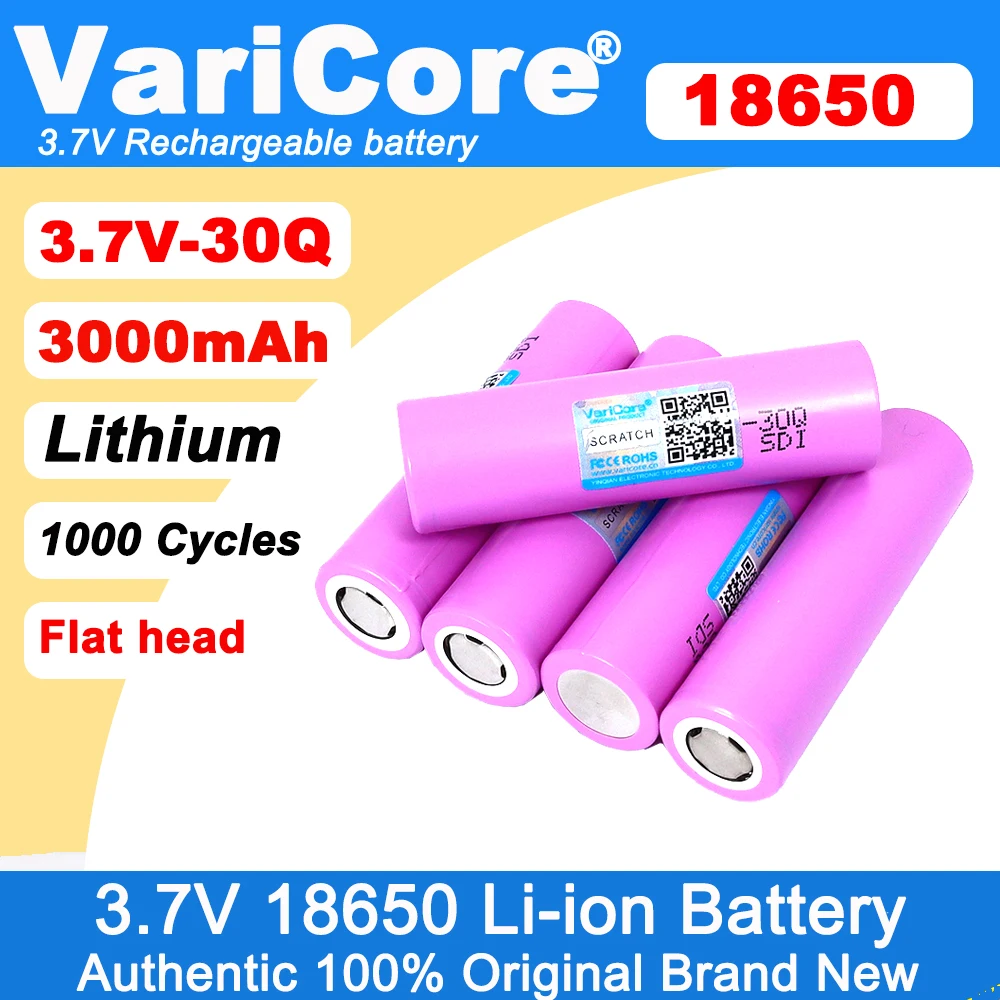 Akumulator VariCore nowy 30Q 18650 3000mAh za $2.68 / ~10zł
