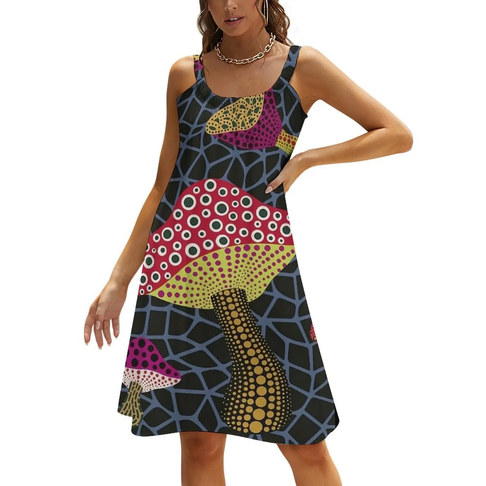 

Mushroom Dot Beach Sling Skirt dress elegant party dress for women 2024 long dress women summer summer woman 2024