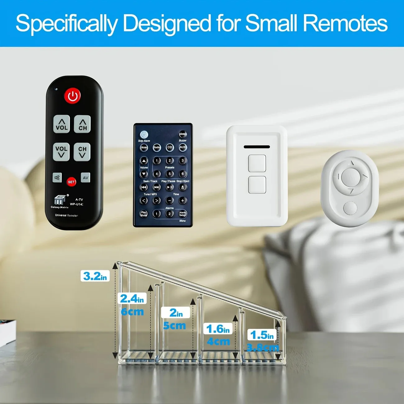 Clear Plastic Remote Control Holder - Ideal for Home Office School Organization