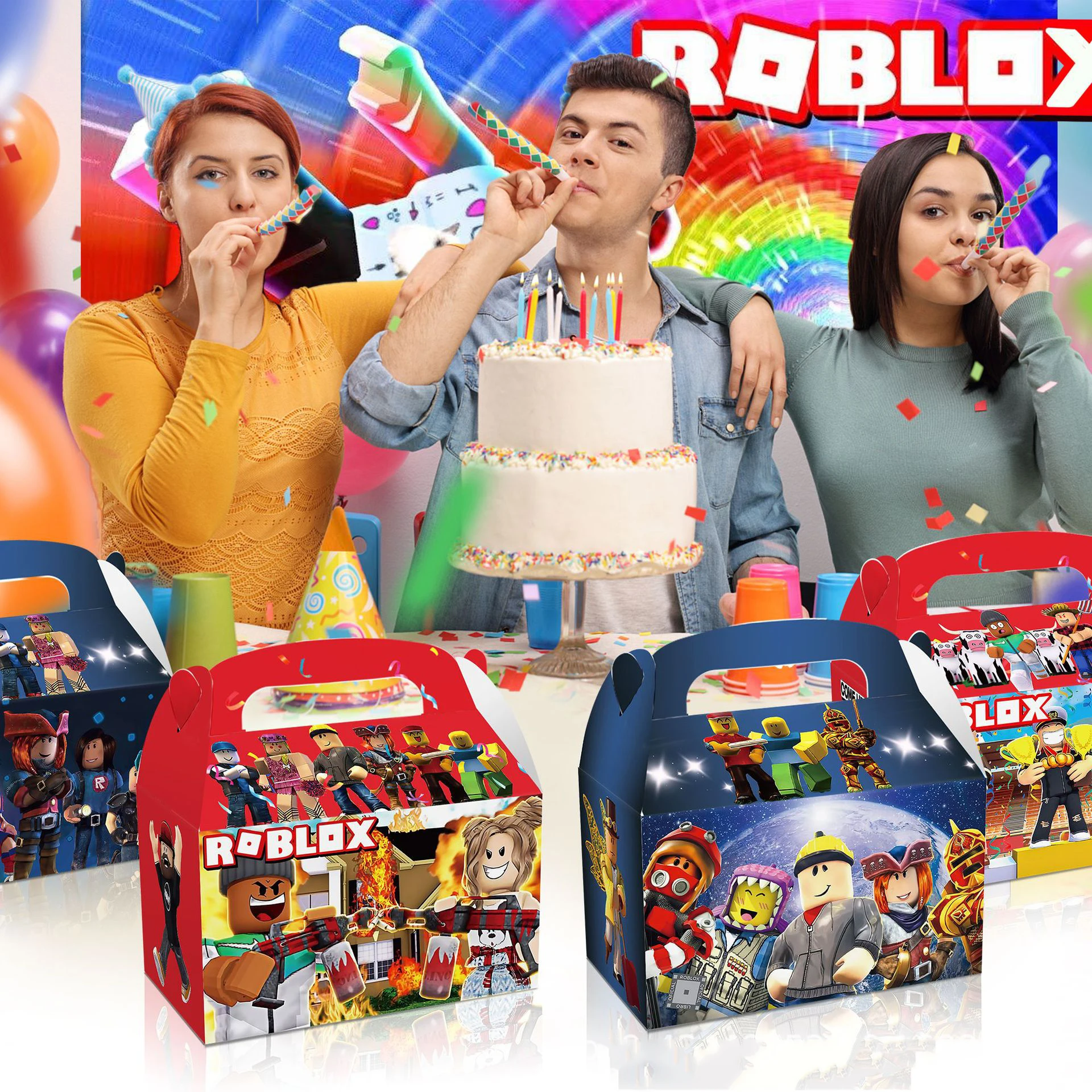 60/48/24pcs Roblox Theme Game Birthday Party Decoration Gift Boxes