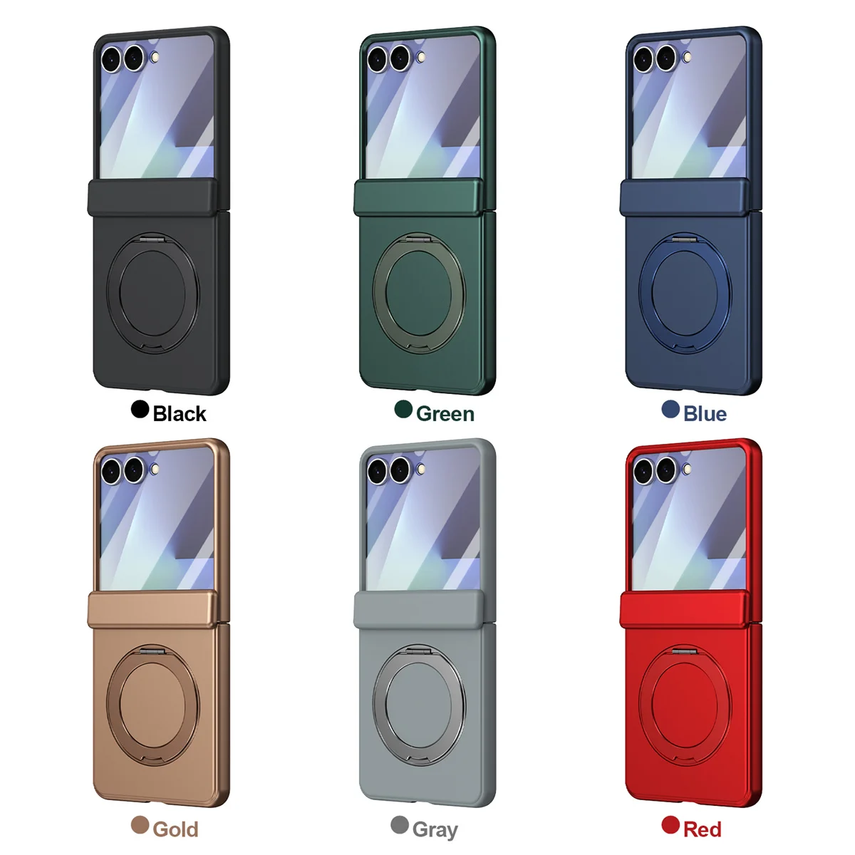 360° Rotating Ring Holder with Magsafe-Compatible Wireless Charging for Flip Phone Protective Case