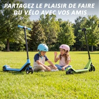 Trottinette électrique T1 pour enfants de 6 à 12 ans, moteur 150W, lumières colorées, hauteur et vitesse réglables, écran LED 6