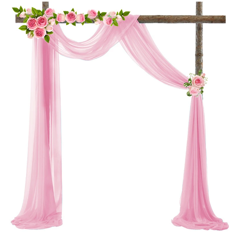 Wedding Arch Drape Organza Sheer Fabric Draping Curtain Birthday Party Backdrop Chair Sashes Swag Decoration 5m birthday backdrop party backdrop curtain party decoration party supplies