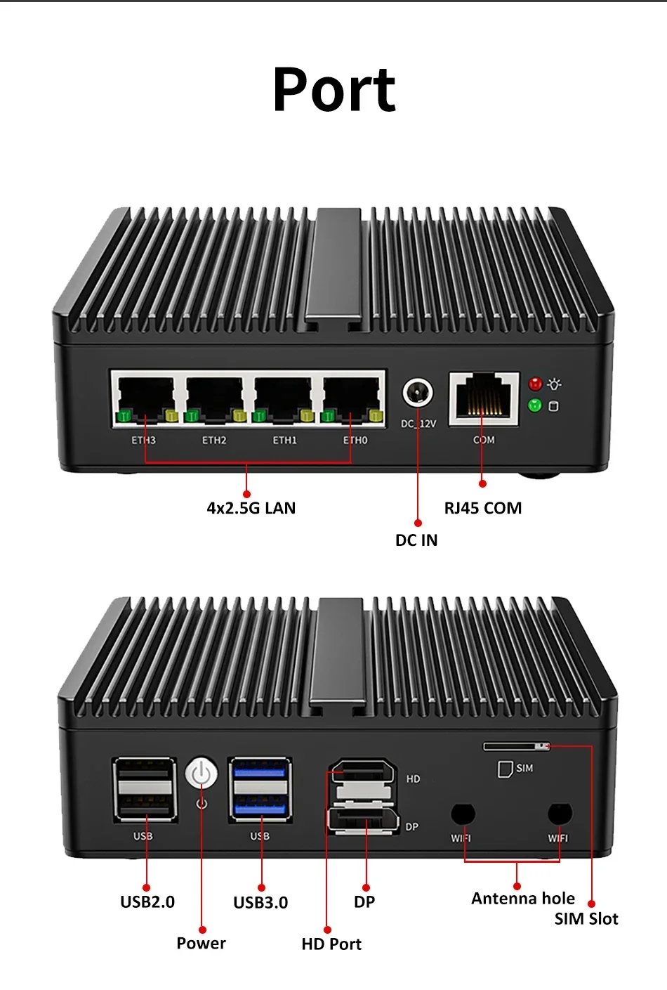 Industrial Mini PC Intel 7305 Soft Router 4xIntel I226V 2.5G LAN DDR4 NVME SSD PfSense Firewall Appliance