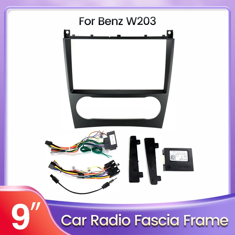 9 Inch Car Radio Fascia For Mercedes-Benz C-CLASS W203 CL203 W463 2004-2007 Android MP5 Player Panel Frame 2din Head Stereo