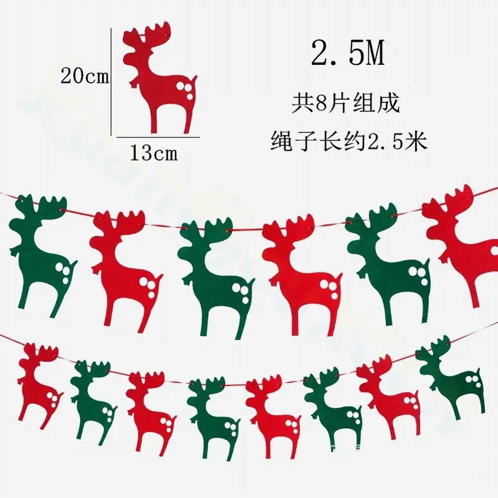 Festive Felt Christmas Banner - Merry Christmas Santa Claus Decorations, Non-Woven Fabric Holiday Décor
