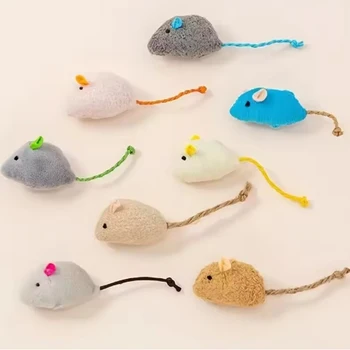Hot 12PCS Interactive Plush Rat And Cat Toys With Durable Linen Perfect For Pet Safe For Indoor Play Pet toys