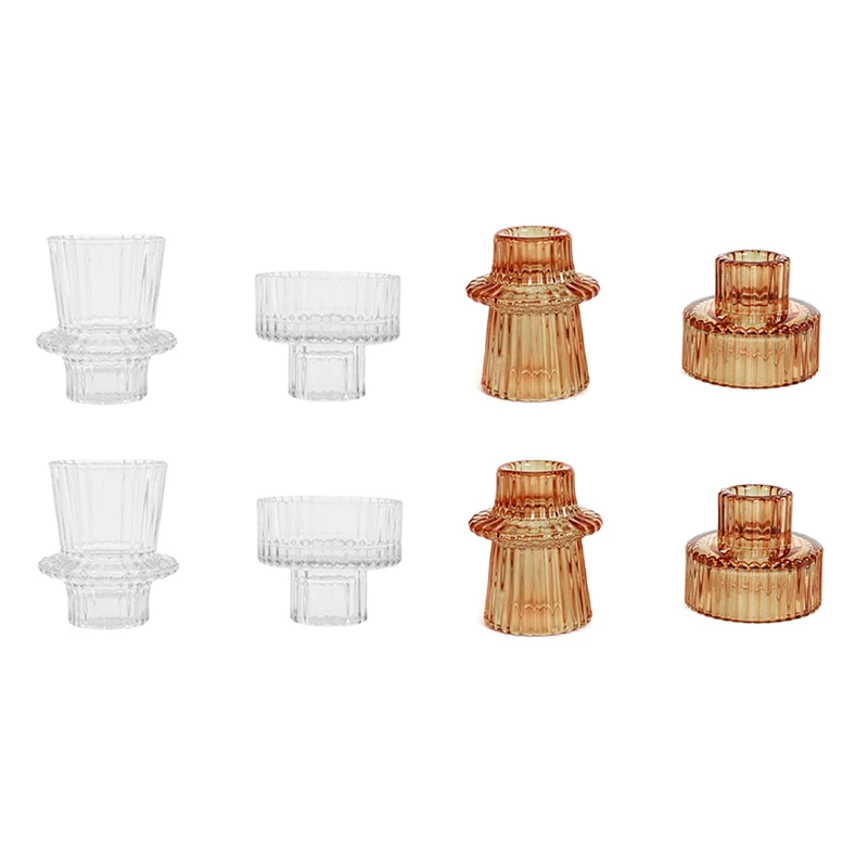 

Стеклянные подсвечники, конический подсвечник, 2 разных размера, современный дизайн, подсвечник для свадебного декора