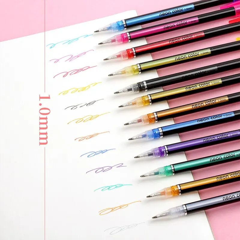 Highlighter Markers Gel Highlighter Markers Metallic Glitter Highlighter Pastel Pens 12Pcs