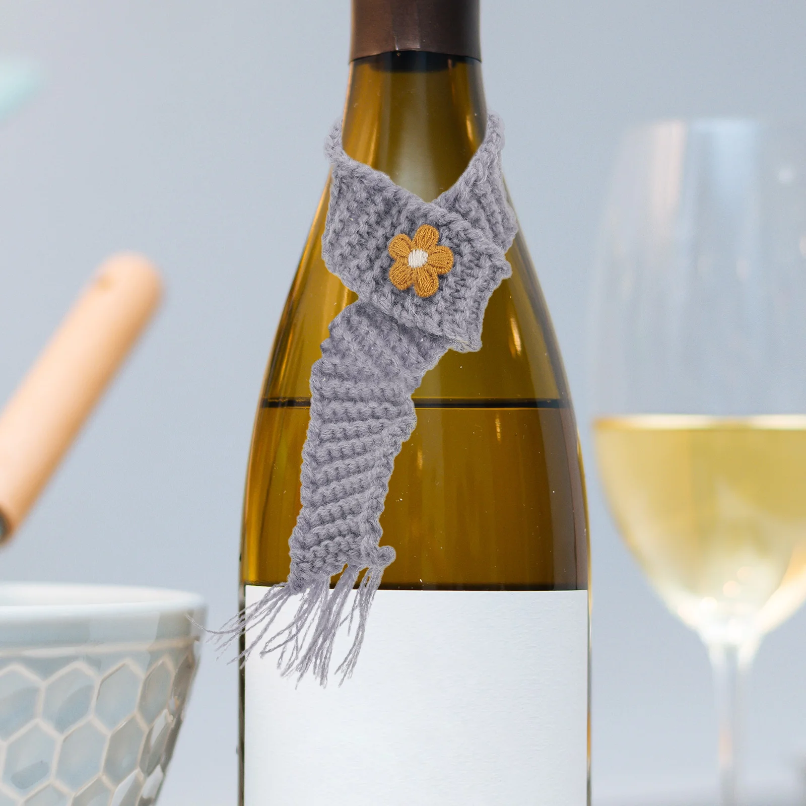 

Mini Scarves Crafts Cute Tiny Scarf Knitted Small Scarf Wine Bottle Decoration Diy Doll Clothes Little Animal Pet Cat