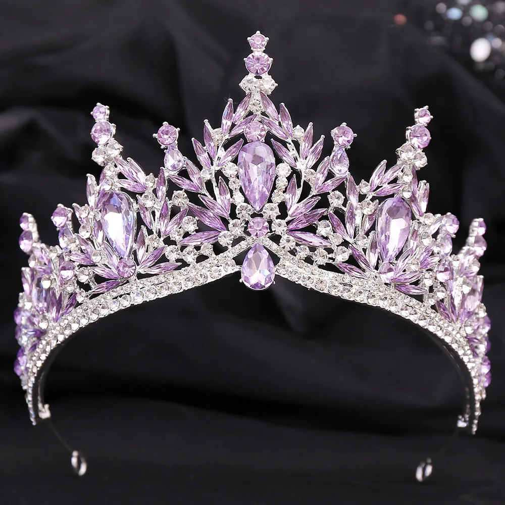 Wedding Hair Tiara Crystal Bridal Tiara Crown Diadem Veil Tiaras Wedding Hair Accessories Headpieces Head Jewelry hair accessory hair headdress jewelry accessories bridal headwear hair band crown