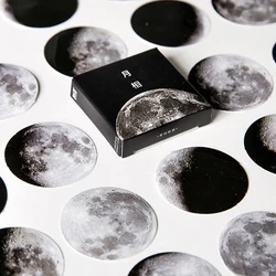 45 Sheets/box Moon Stickers Mini Scrapbooking Label Sticker Round Decals for Diy Decoration Ablum Diary Stationery School Supply