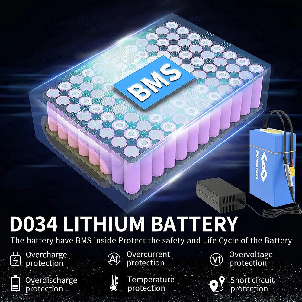 72V 20AH Electric Battery 52V 60V 48V 36V 24Ah 18650 Rechargeable Lithium ion Battery Pack for 1500W Bicycle Scooter Motorcycle