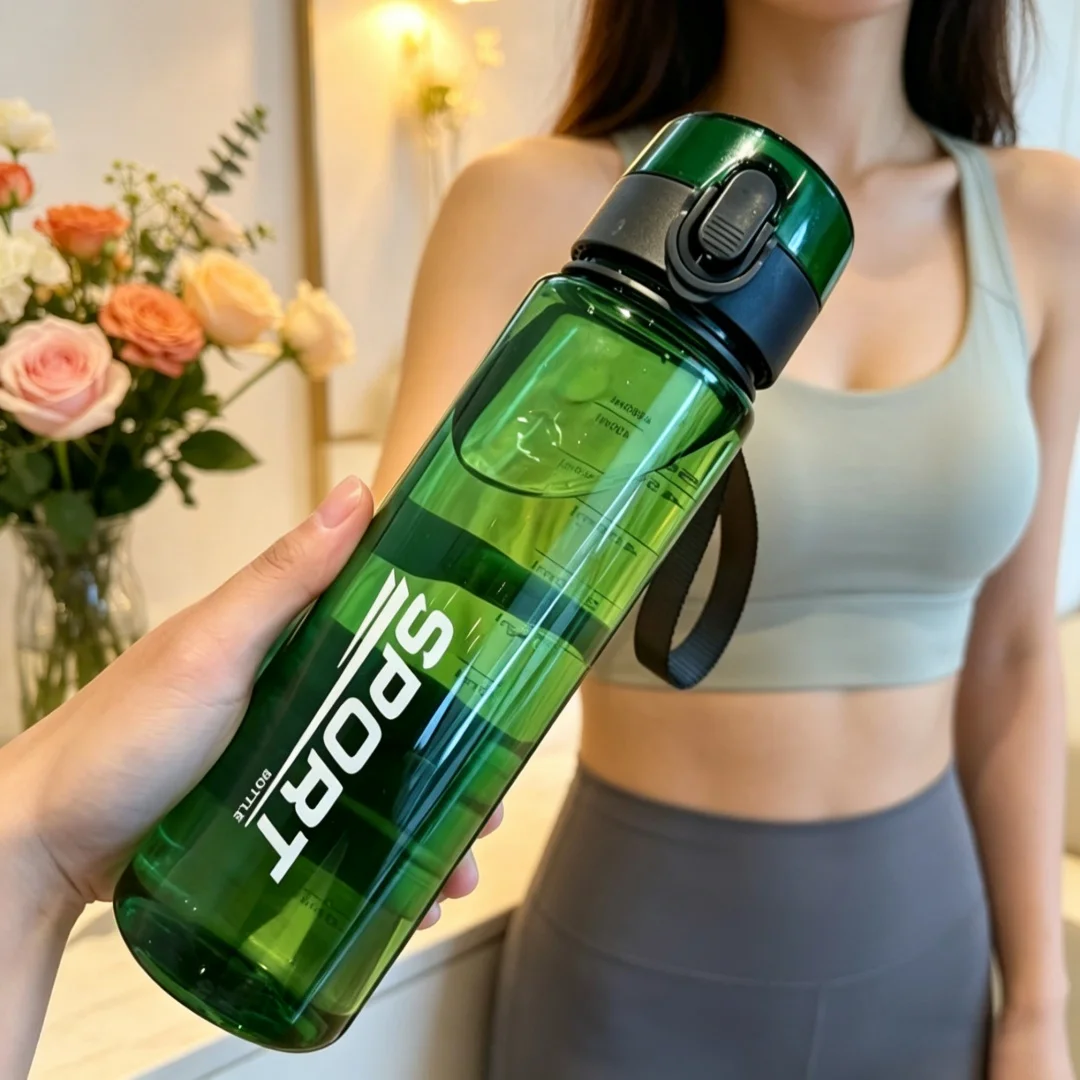 Versatile Leakproof Transparent Water Bottle - Lightweight and Portable