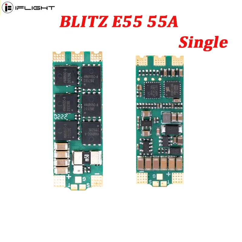 

IFlight BLITZ E55 Single 55A G071 2-6S LIPO BLHELI32 ESC with Current Sensor for FPV Freestyle Drones DIY Parts 35*13mm