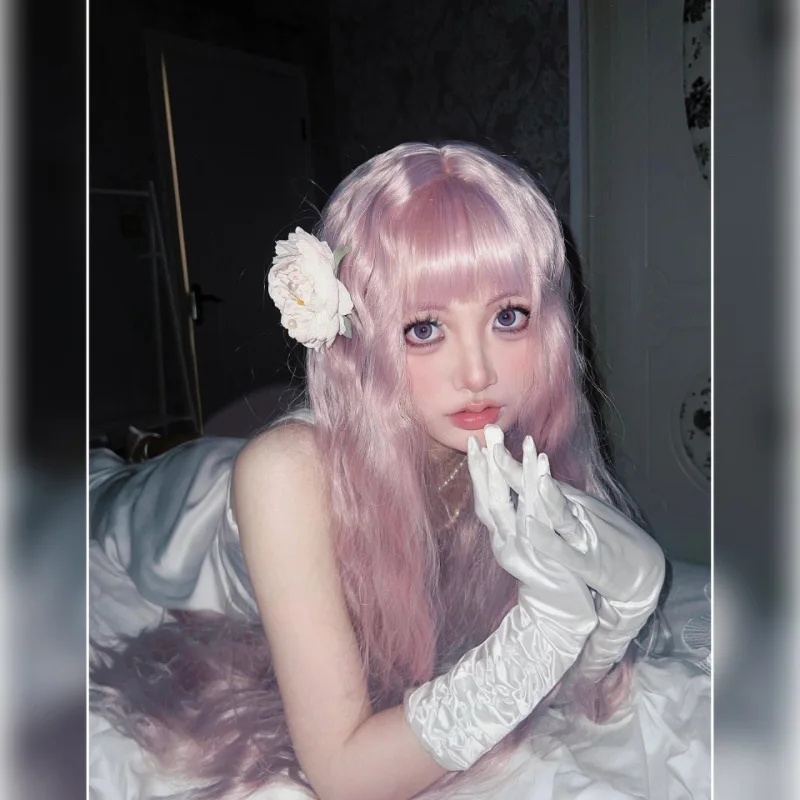 Generic Pink Long Curly Heat-Resistant Synthetic Wig for Cosplay Events