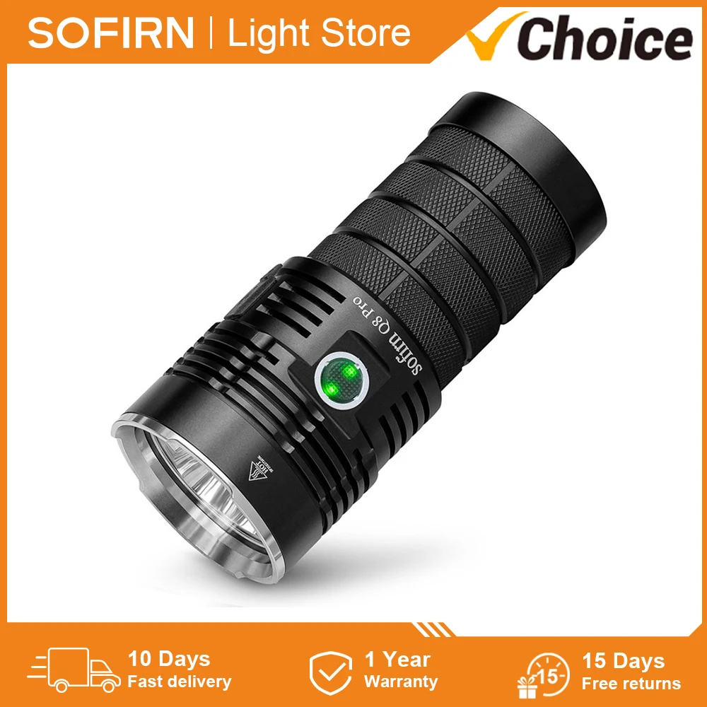 Sofirn Q8 Pro Powerful 11000 Lumen USB C Rechargeable 18650 Flashlight 4* XHP50.2 LEDs Anduril 2 UI Torch with Reverse Charge