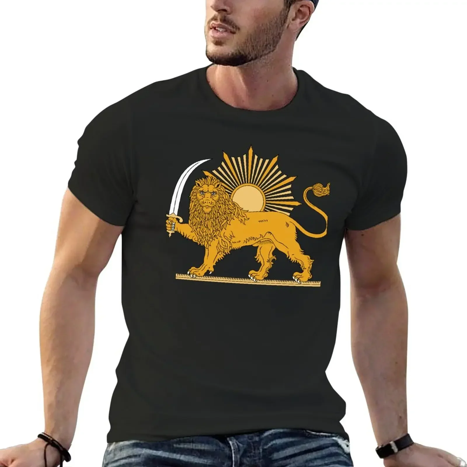 

Lion and Sun - Pahlavi Dynasty T-Shirt korean fashion cute tops men clothing