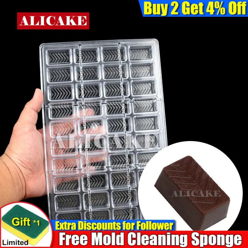 

Polycarbonate Chocolate Mold Square Twill Shape for Chocolates Mould Confectionery Bakery Baking Pastry Tools 9g 32 Cavity