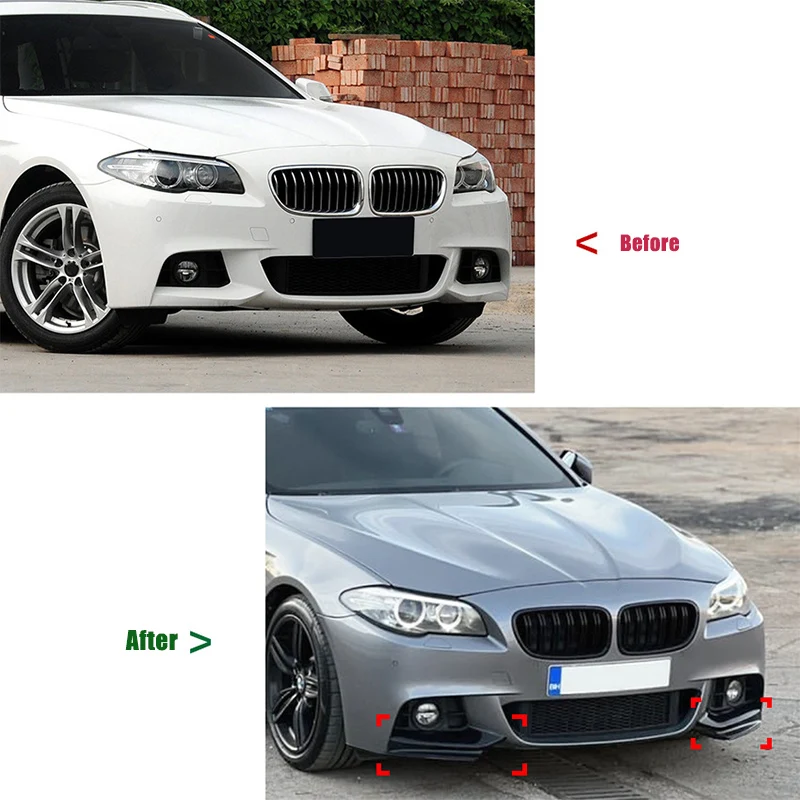 Car Performance Front Spoiler Splitter Flap Black Gloss For BMW