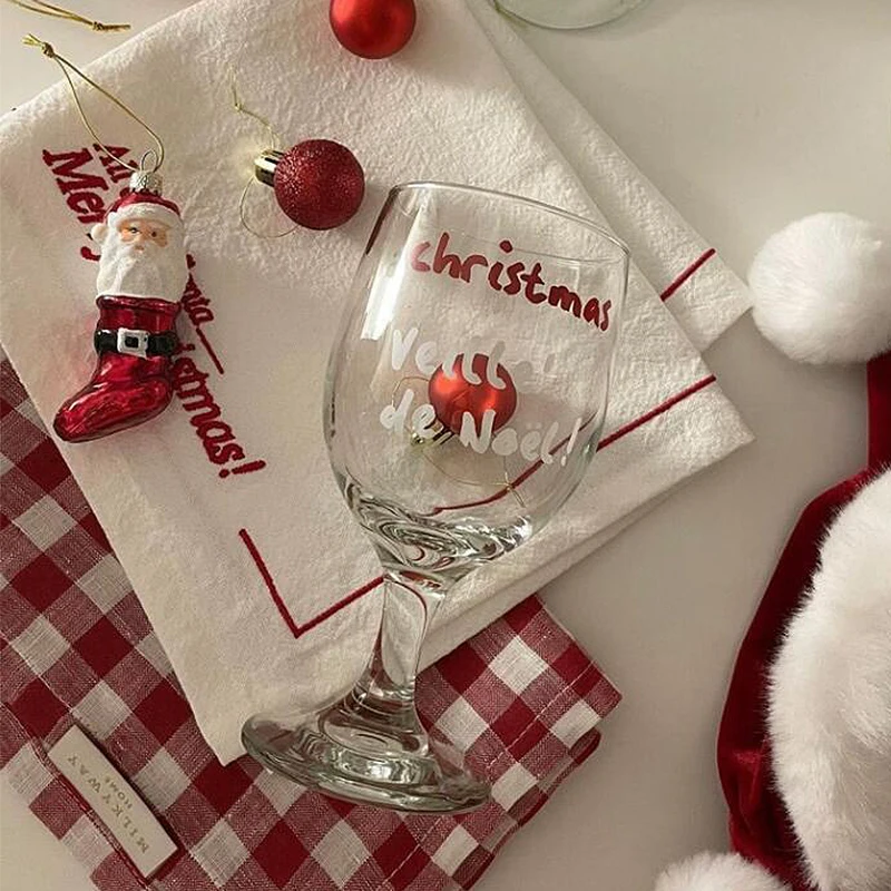 Exquisite Christmas Wine Glass-Glass Cup for Festive Holiday Drinks & Decor, Ideal for Gifting at Parties and Celebrations