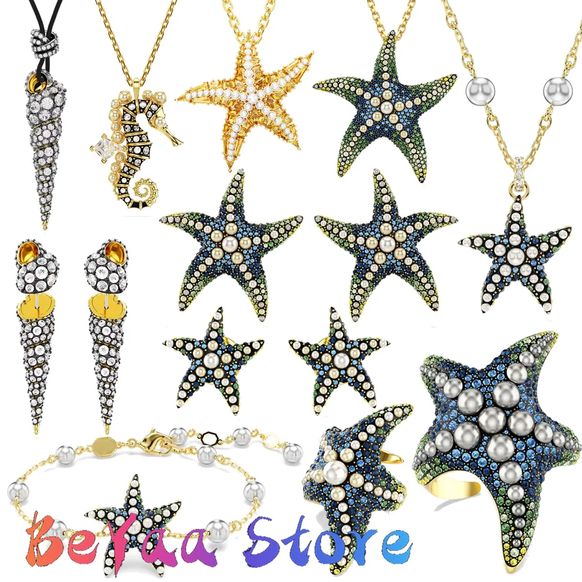 

Idylia Ocean Series Shell and Starfish New Jewelry Sales Trends Crystal High Quality Fashion Charm Gifts for Women Free Shipping