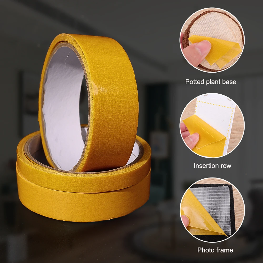 Double Sided Cloth Base Tape Transparent Heavy Duty Self Adhesive Mesh Fixation Tapes Waterproof High Viscosity Carpet Stickers