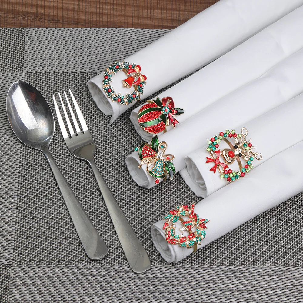 

New Christmas Reindeer Head Napkin Ring Mouth Cloth Buckle 2022 New Christmas Wedding Decoration Accessories Desktop 0rnaments