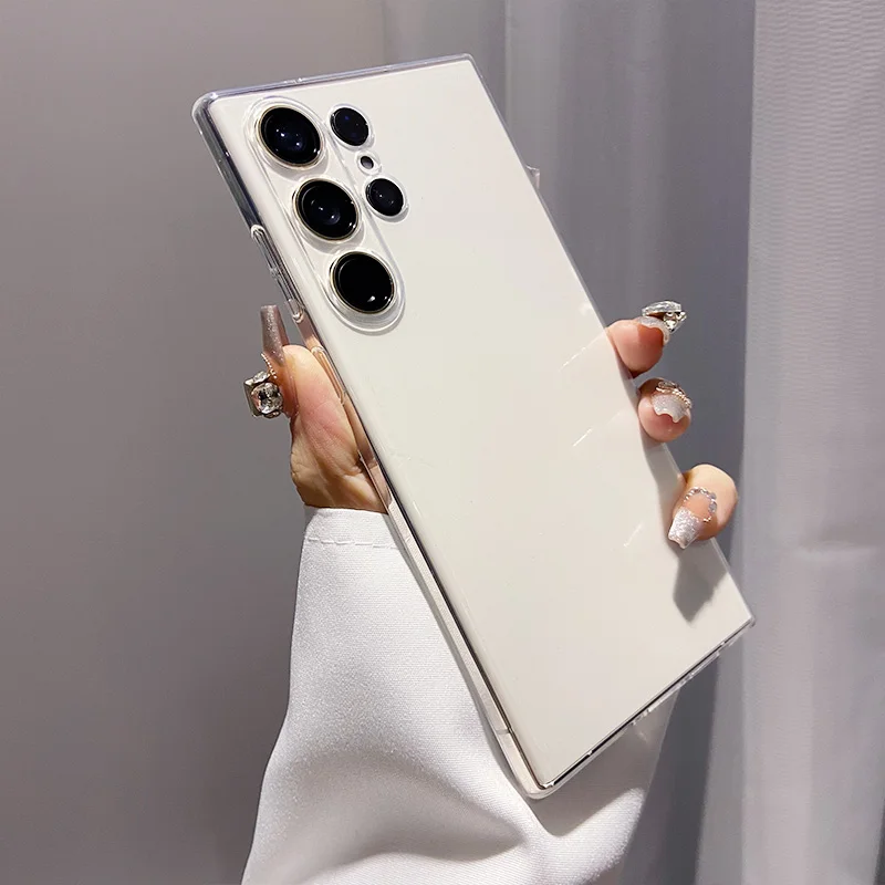 Luxury Transparent Ultra-Thin Soft TPU Phone Case with Clear Back Cover