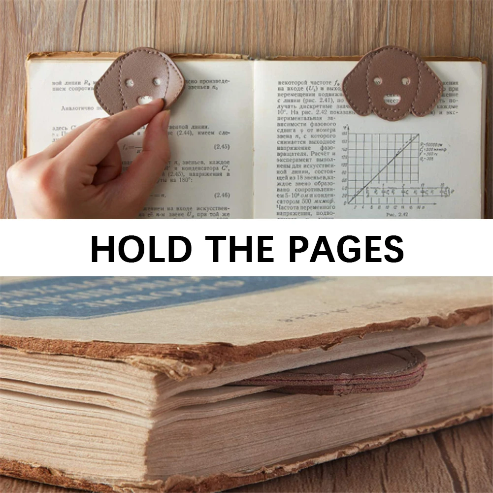 Cartoon Dog Bookmark Portable Leather Books Marker For Christmas Birthday Halloween