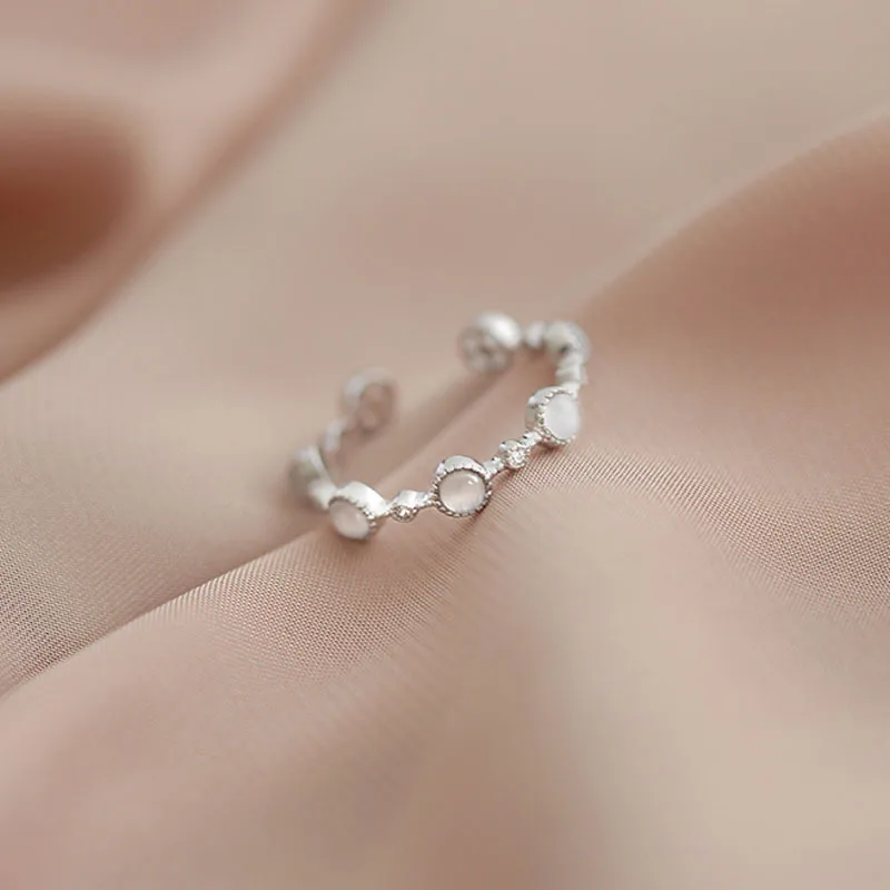 VENTFILLE  오팔 반지 여성 검지 손가락 오프닝 조절 꼬리 반지 패션 단순 하이 엔드 보석 선물