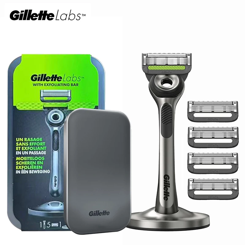 Gillette Labs Razor Aurora Series Flexdisc Manual Safety Shaver Shaving Machine 2pcs 5-Layer Blade Refills with Magnetic Stand