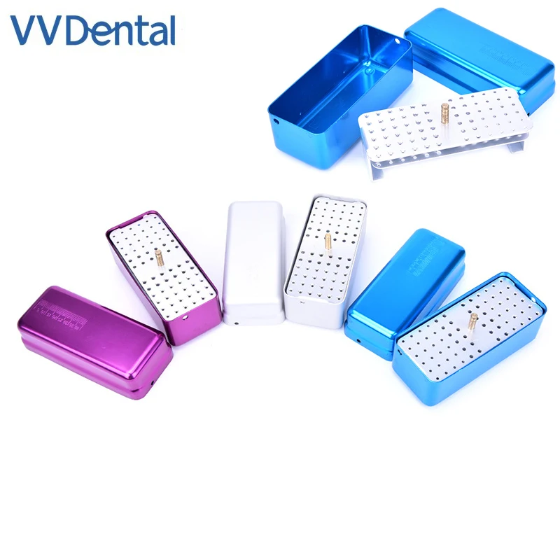 

VVDental 72 Holes Aluminum Dental Disinfection Box Autoclave Sterilizer Case Burs Endo Files Holder Diamond Burs Holder Dentist