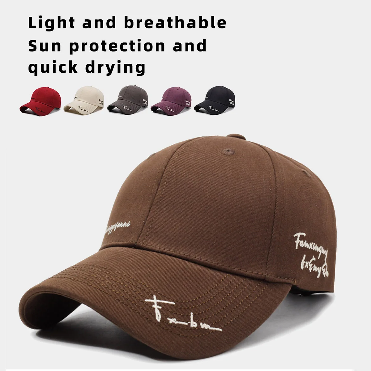 Deep Top Big Head Baseball Cap for Women 2025 New Style Face-Showing Small Enlarged Wide Brim Duck Tongue Hat Summer Sun Protection Hat Embroidered Letters Fashionable Men