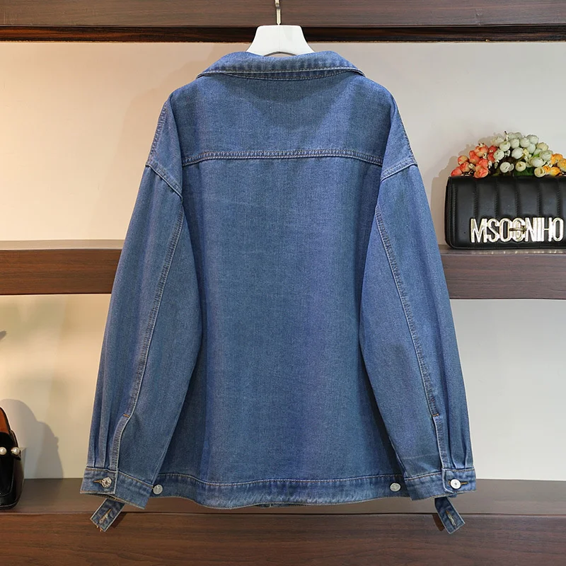Women's Denim Jacket Women's Oversized Denim Jacket – Long Boyfriend , 100% Cotton, Relaxed Fit, Light Wash Jean Jacket-605477