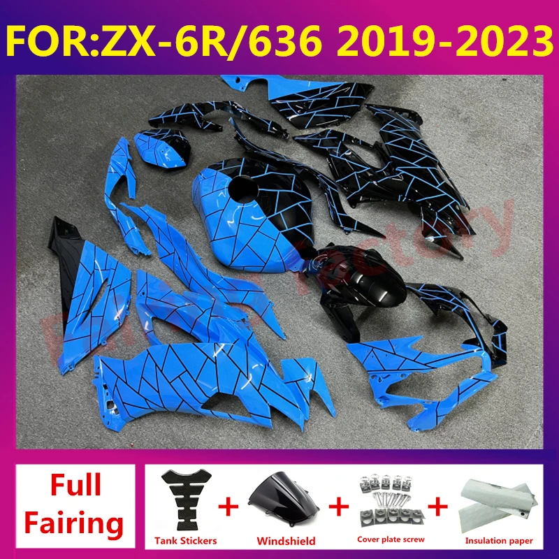

New ABS Motorcycle full Fairing kit Fit For kawasaki ZX6R 636 ZX-6R 2019 2020 2021 2022 2023 fairings bodywork set blue black
