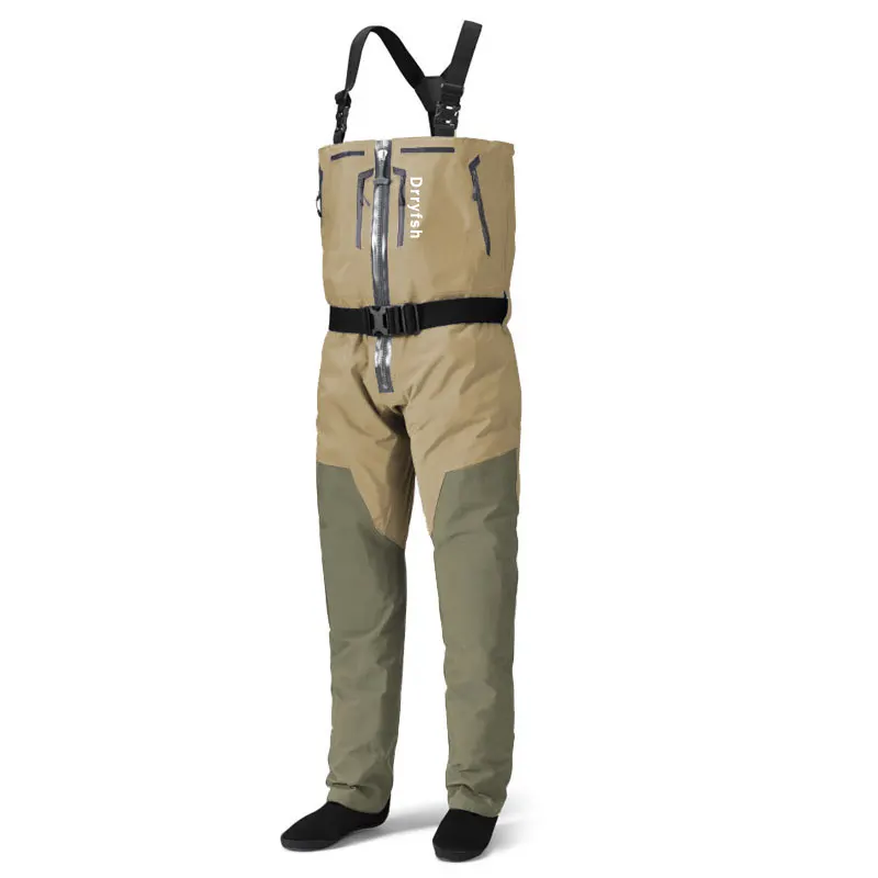 Waders convertibles respirants pour pêche à la mouche - Pantalon de pêche léger avec fermeture éclair pour hommes