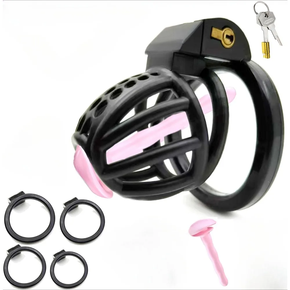 Mesh Breathable Chastity Cage Penis Ring for Men,SM Bondage Toy