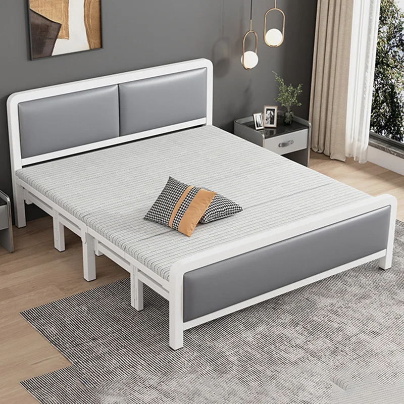 Modern Patio Single Bed Folding King Size Metal Kawaii Beauty Bed Frame  Girls Nordic Cheap Cama Dobravel Portatil Home Furniture - AliExpress