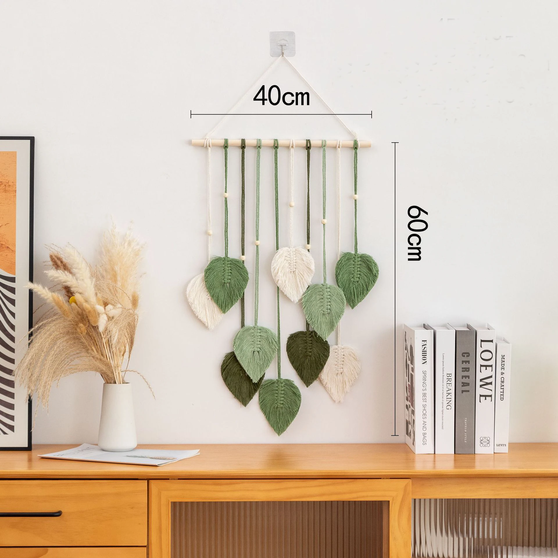 Modern Boho Macrame Leaf Wall Hanging - Woven Aesthetic Home Decor