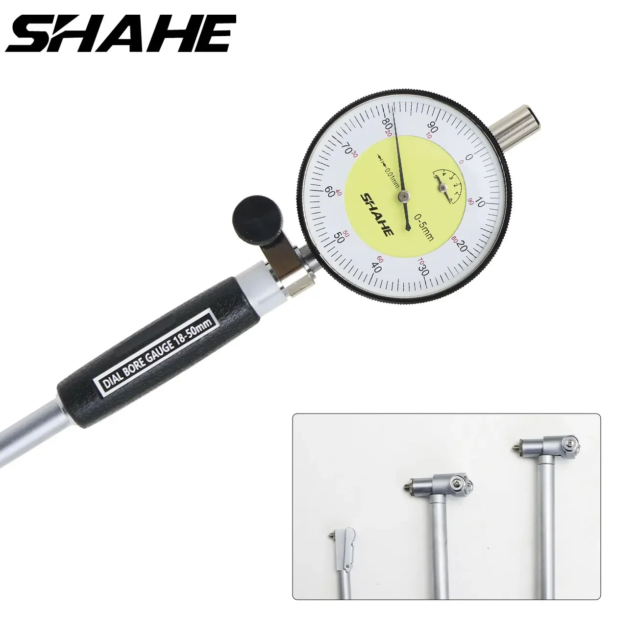 SHAHE Dial Bore Gauge Set, Measuring Extender Internal Measure Cylinder Instrument 18 50 50 100 100 160mm 0.01mm