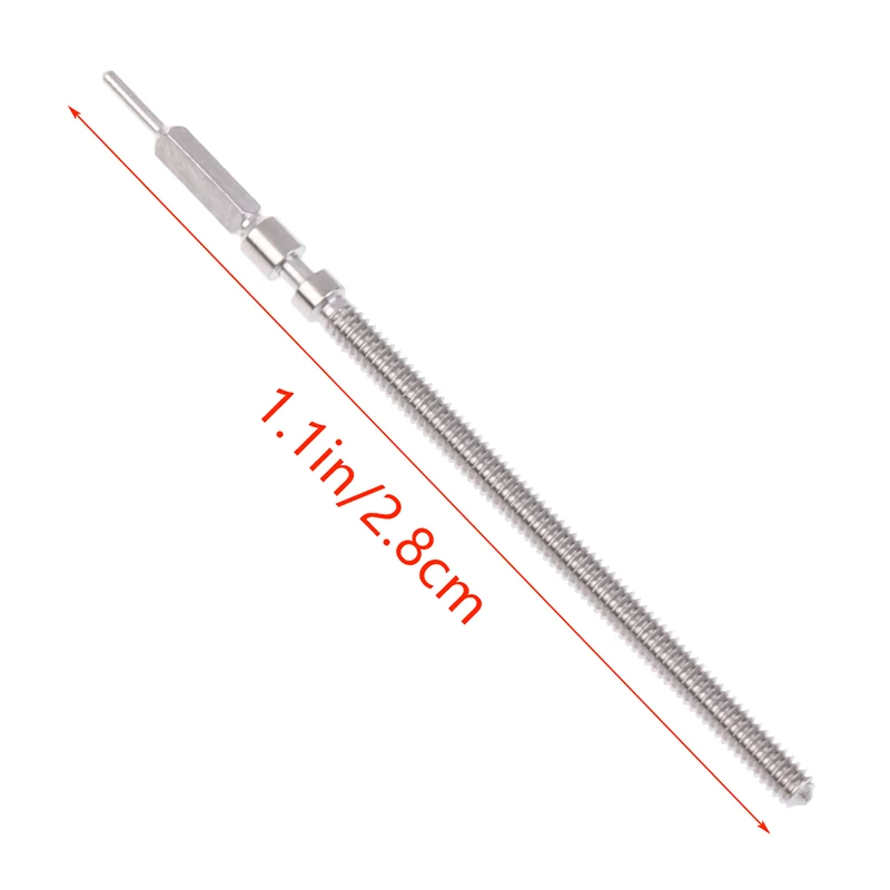 Silver Steel Crown & Stem Set - Watch Accessory Parts (2 Pieces, 2.8cm)