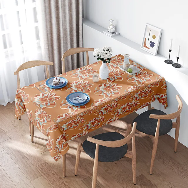 Floral Print Rectangular Tablecloth 1